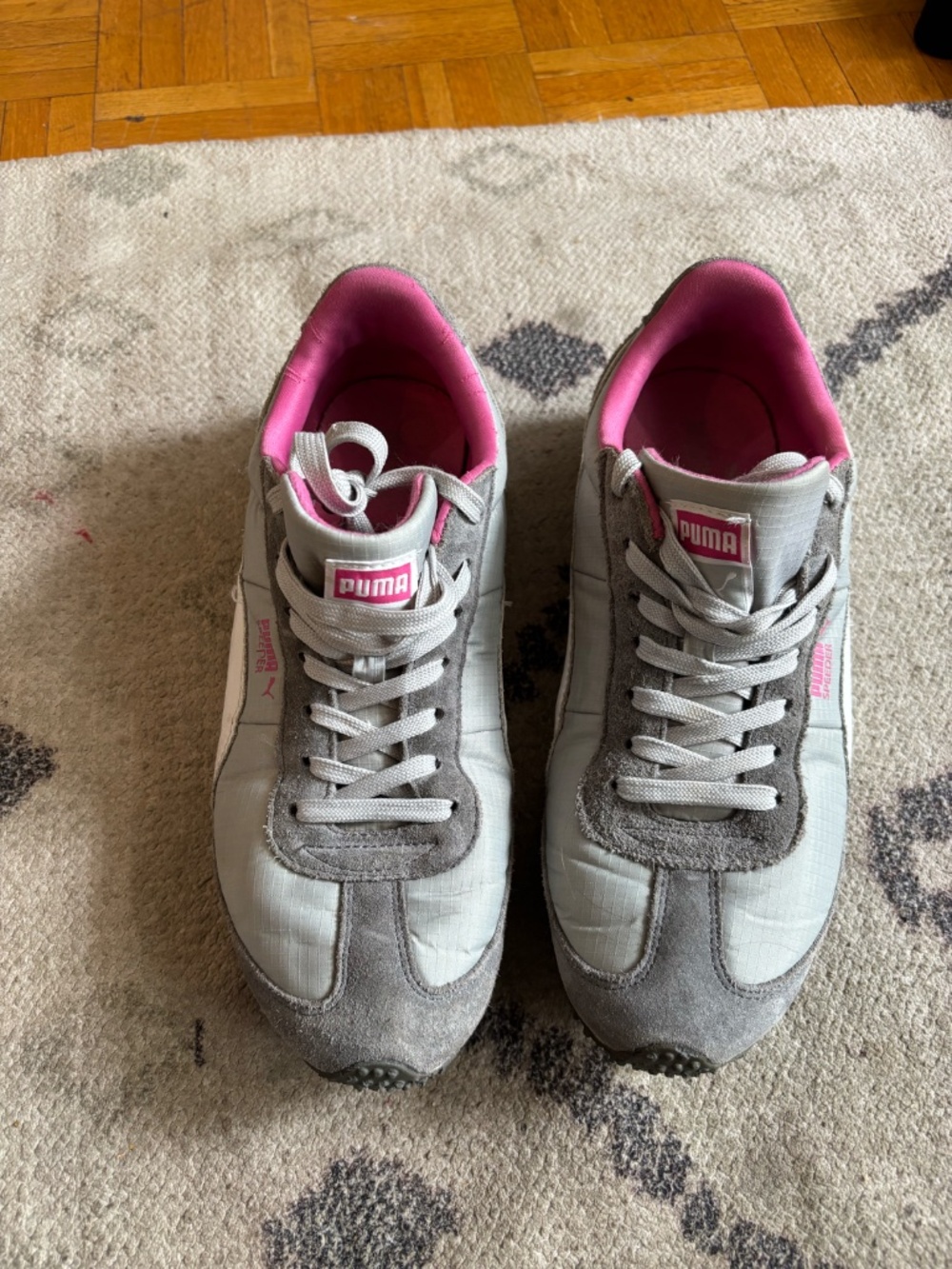Vintage second hand Puma sneakers grey and pink " arizona" accepting offers y2k
